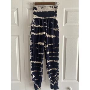 Young Fabulous and Broke Navy Tie Dye Slouchy Jogger Pants Pockets Small‎
